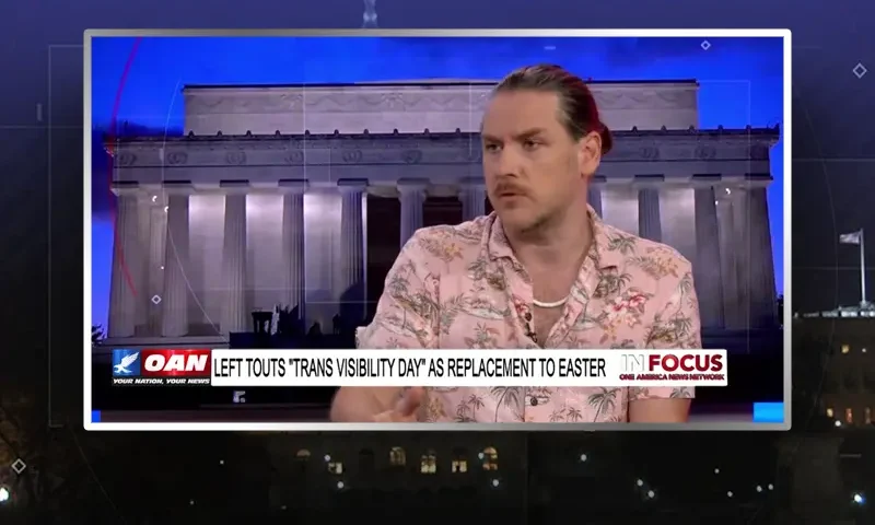 Video still from In Focus on One America News Network during an interview with the guest, Jay Dyer.