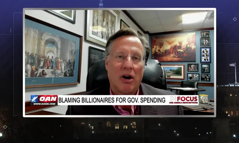 Video still from In Focus on One America News Network during an interview with the guest, Dr. Dave Brat.