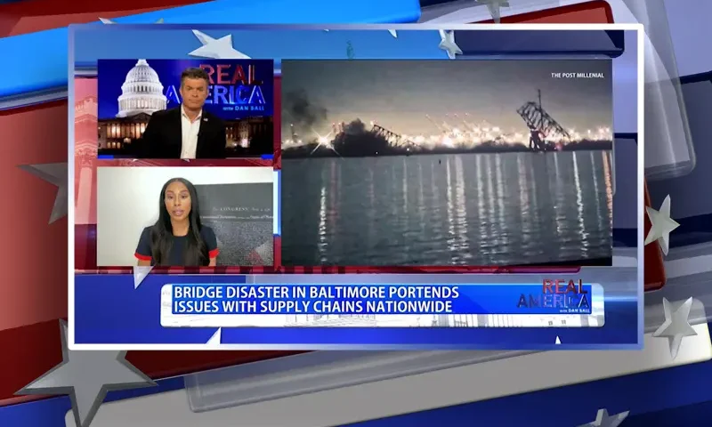 Video still from Real America on One America News Network during an interview with the guest, Kim Klacik.