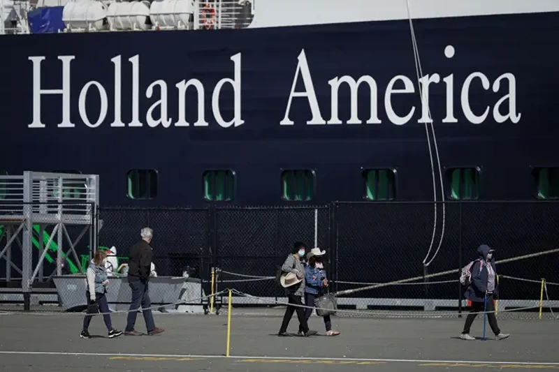 Two crew members aboard a Holland America cruise died on Friday during an "incident" in the ship's engineering space while the ship was at Half Moon Cay in the Bahamas. (Photo via; AP File)