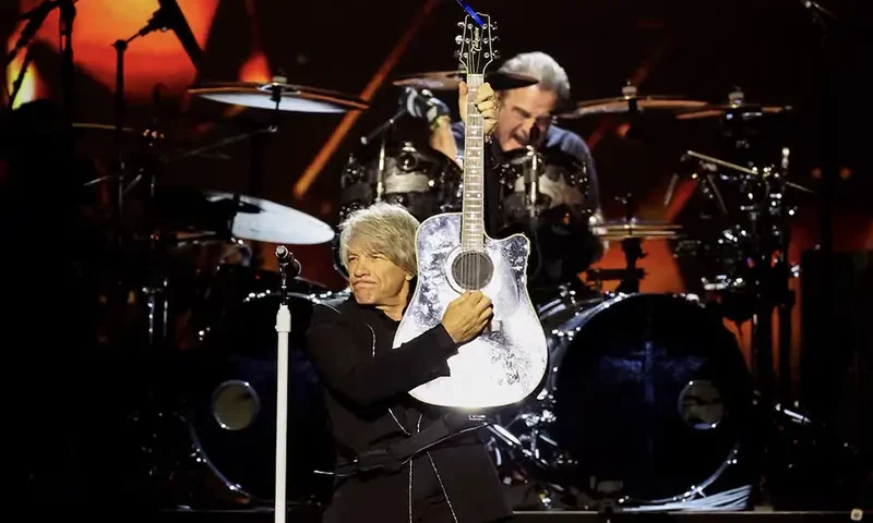 Honoree Jon Bon Jovi performs on stage during the MusiCares Person of the Year Gala in Los Angeles, California, U.S., February 2, 2024. REUTERS/Mario Anzuoni/File Photo