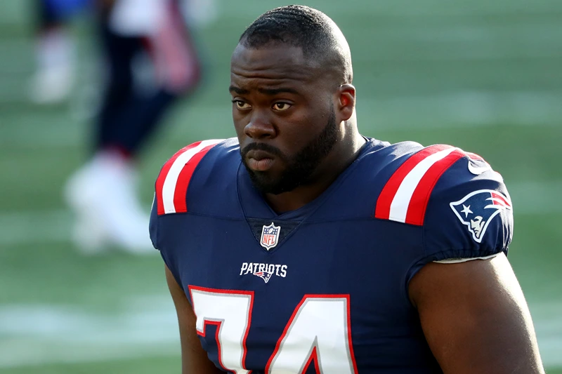 Denver Broncos v New England Patriots
FOXBOROUGH, MASSACHUSETTS - OCTOBER 18: Korey Cunningham #74 of the New England Patriots looks on after the game against the Denver Broncos at Gillette Stadium on October 18, 2020 in Foxborough, Massachusetts. (Photo by Maddie Meyer/Getty Images)
