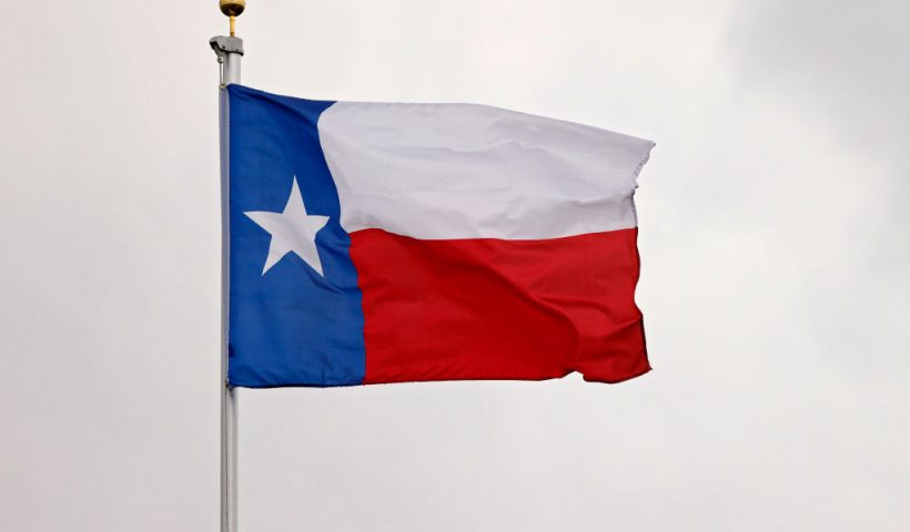 SAN ANTONIO, TEXAS - MARCH 30: A general view of the Texas state flag during the first round of the Valero Texas Open at TPC San Antonio on March 30, 2023 in San Antonio, Texas. (Photo by Mike Mulholland/Getty Images)