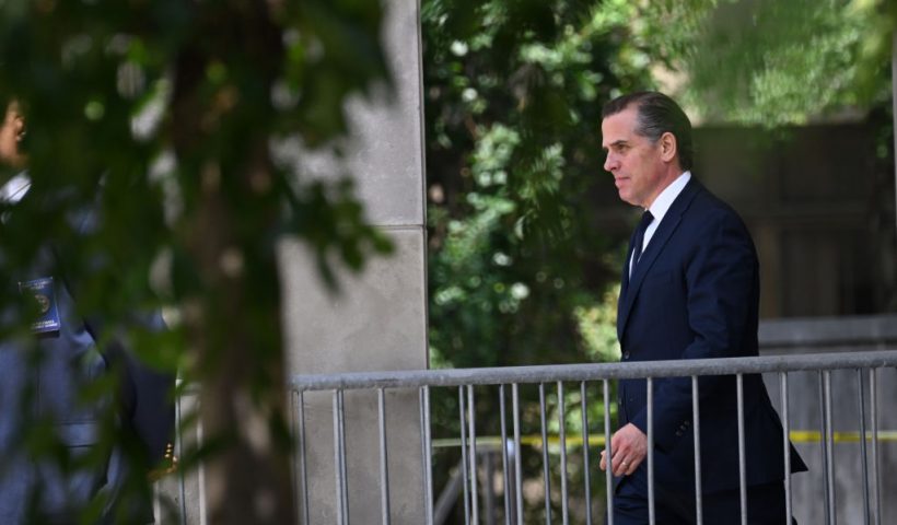 WILMINGTON, DELAWARE - JULY 26: Hunter Biden, son of U.S. President Joe Biden, departs the J. Caleb Boggs Federal Building and United States Courthouse on July 26, 2023 in Wilmington, Delaware. Biden pleaded not guilty to two misdemeanor tax charges in a deal with prosecutors to avoid prosecution on an additional gun charge. However, the federal judge overseeing the case unexpectedly delayed Biden's plea deal and deferred her decision until more information is put forth by both the prosecution and the defense. (Photo by Mark Makela/Getty Images)