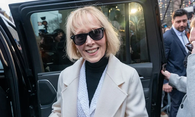 Jury Awards E. Jean Carroll 83 Million In Civil Trial Against Donald Trump NEW YORK, NEW YORK - JANUARY 26: E. Jean Carroll departs a Manhattan federal court at the conclusion of her defamation suit against Donald Trump on January 26, 2024 in New York City. A New York jury has awarded Carroll 83.3 million dollars in her civil trial against Trump. (Photo by Spencer Platt/Getty Images)