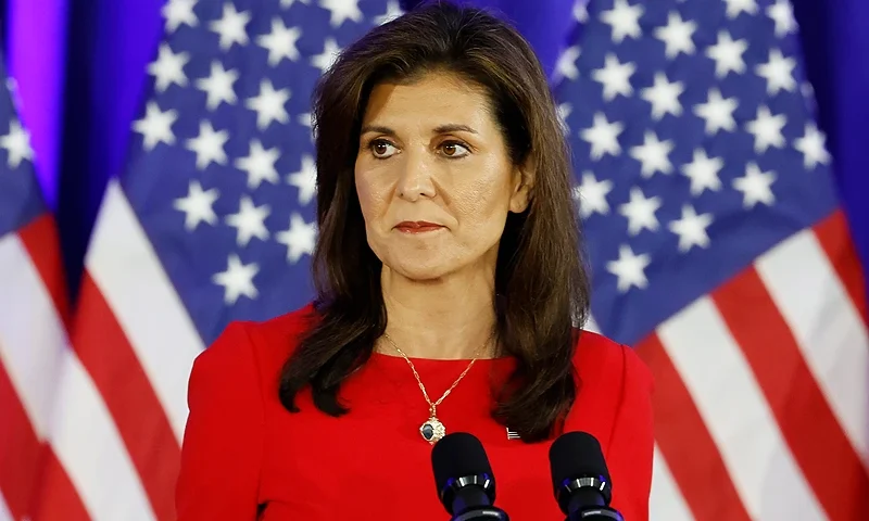 DANIEL ISLAND, SOUTH CAROLINA - MARCH 06: Republican presidential candidate and former U.N. Ambassador Nikki Haley announces the suspension of her presidential campaign at her campaign headquarters on March 06, 2024 in Daniel Island, South Carolina. Haley's announcement comes after losing all GOP primaries except Vermont in yesterday's Super Tuesday contests. (Photo by Anna Moneymaker/Getty Images)