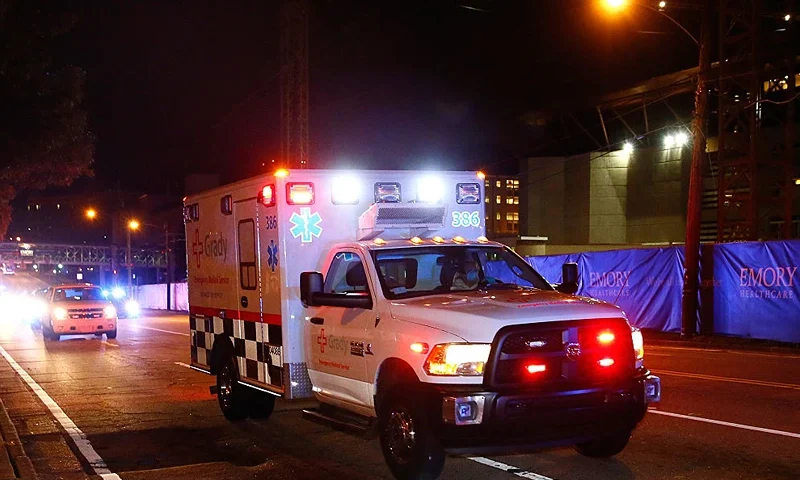 ATLANTA, GA - OCTOBER 15: Ebola patient Amber Vinson arrives by ambulance at Emory University Hospital on October 15, 2014 in Atlanta, Georgia. Nurse Amber Vinson joins Nina Pham as health workers who have contracted the Ebola virus at Texas Heath Presbyterian Hospital while treating patient Thomas Eric Duncan, who has since died. (Photo by Kevin C. Cox/Getty Images)