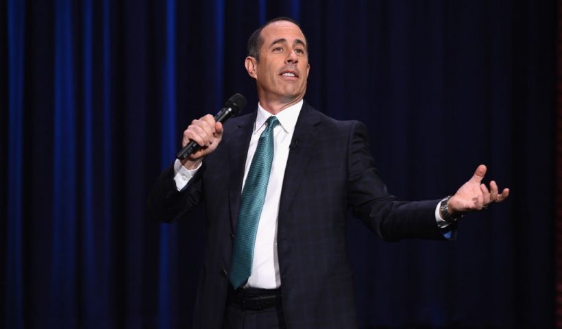 NEW YORK, NY - FEBRUARY 18: Jerry Seinfeld visits "The Tonight Show Starring Jimmy Fallon" at Rockefeller Center on February 18, 2014 in New York City. (Photo by Theo Wargo/Getty Images for The Tonight Show Starring Jimmy Fallon)