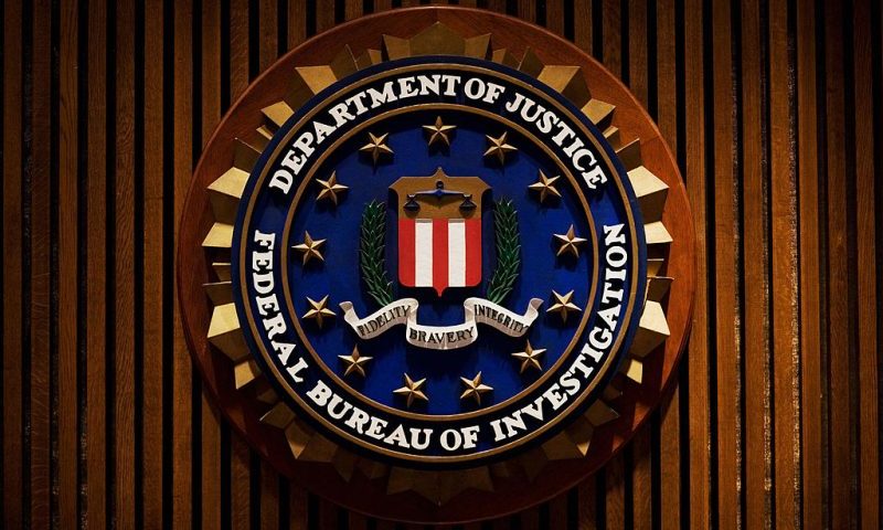 A crest of the Federal Bureau of Investigation is seen 03 August 2007 inside the J. Edgar Hoover FBI Building in Washington, DC. AFP PHOTO/Mandel NGAN (Photo credit should read MANDEL NGAN/AFP via Getty Images)