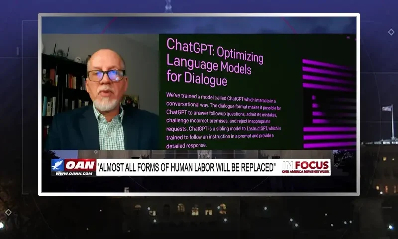 Video still from In Focus on One America News Network during an interview with the guest, Leo Hohmann.