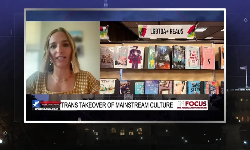 Video still from In Focus on One America News Network during an interview with the guest, Riley Lee.