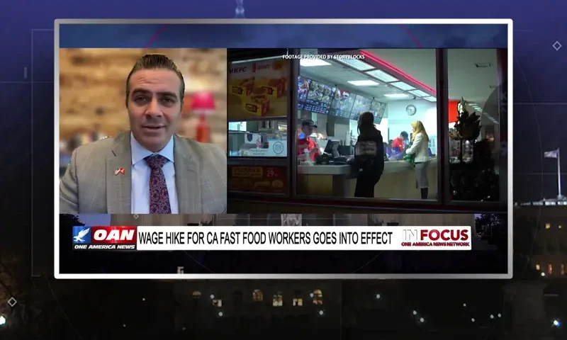 Video still from In Focus on One America News Network during an interview with the guest, David Serpa.
