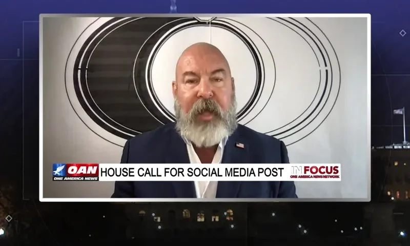 Video still from In Focus on One America News Network during an interview with the guest, Jonathan Gilliam.
