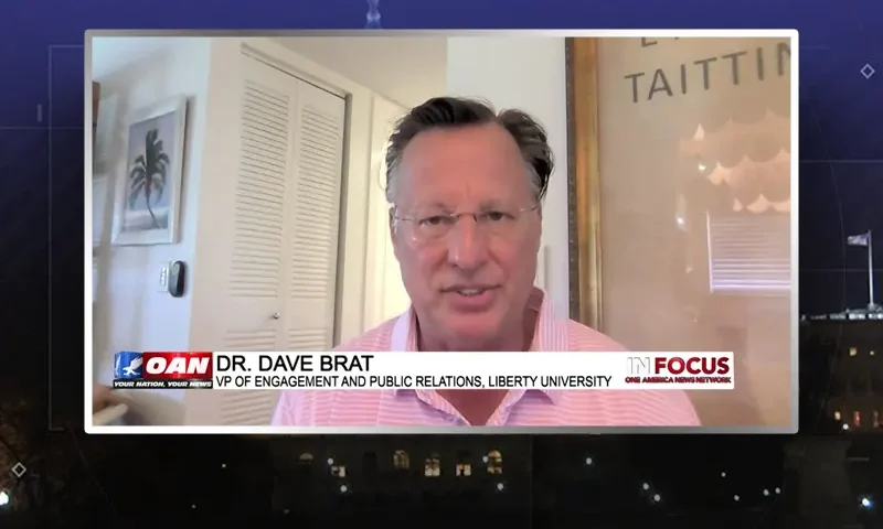 Video still from In Focus on One America News Network during an interview with the guest, Dr. Dave Brat.