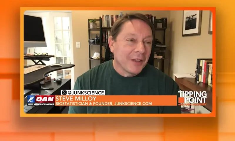 Video still from Tipping Point on One America News Network during an interview with the guest, Steve Millow.