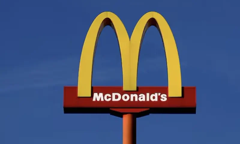 A sign for the U.S. fast food restaurant chain McDonald's is seen outside one of their restaurants in Sint-Pieters-Leeuw, near Brussels, Belgium March 4, 2024. REUTERS/Yves Herman/File Photo