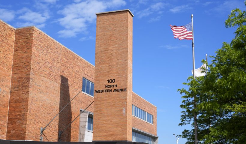 The office building at 100 North Western Avenue in Chicago, on Monday, May 6, 2024, where an office of the Illinois Department of Juvenile Justice is located. Child sexual abuse at Illinois juvenile detention centers was pervasive and systemic for decades, according to disturbing accounts in a lawsuit filed Monday by 95 men and women housed at youth centers as children. (AP Photo/Charles Rex Arbogast)