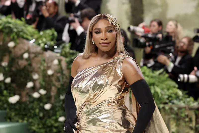 Serena Williams poses at the Met Gala, an annual fundraising gala held for the benefit of the Metropolitan Museum of Art's Costume Institute with this year's theme 'Sleeping Beauties: Reawakening Fashion' in New York City, New York, U.S., May 6, 2024. REUTERS/Andrew Kelly/File Photo