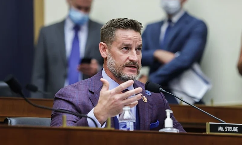 Congressman Greg Steube, R-FL, speaks during the House Judiciary Subcommittee on Antitrust, Commercial and Administrative Law hearing on "Online Platforms and Market Power" in the Rayburn House office Building on Capitol Hill in Washington, DC on July 29, 2020. (Photo by Graeme JENNINGS / POOL / AFP) (Photo by GRAEME JENNINGS/POOL/AFP via Getty Images)