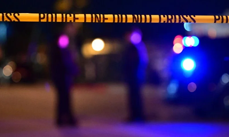Police tape is pictured at the scene near the intersection of Garvey and Garfield Avenue in Monterey Park, California, on January 22, 2023, where police are responding to reports of multiple people shot. - Police were at the scene of a shooting in southern California that has caused a number of casualties, the Los Angeles Times reported January 22, citing a law enforcement source. (Photo by Frederic J. BROWN / AFP) (Photo by FREDERIC J. BROWN/AFP via Getty Images)