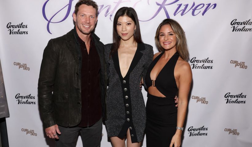 GLENDALE, CALIFORNIA - OCTOBER 13: (L-R) Johnny Wactor, Amy Tsang and Adriana Bernardo attend the "Silent River" Opening Night Theatrical Premiere at Laemmle Glendale on October 13, 2022 in Glendale, California. (Photo by Jesse Grant/Getty Images for Curious Potato)
