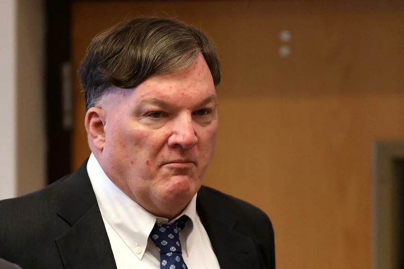 Suspected Serial Killer Rex Heuermann Appears In Court For Pre-Trial Hearing
RIVERHEAD, NEW YORK - FEBRUARY 6: Alleged Gilgo serial killer Rex Heuermann, right, along with his attorney Michael Brown, appears inside Judge Tim Mazzei's courtroom on February 6, 2024 in Riverhead, New York. Heuermann has been indicted in the death of a fourth woman, Maureen Brainard-Barnes. Heuermann's arrest came more than a decade after the disappearance of four women whose bodies were found within a quarter mile of each other wrapped in hunting camouflage burlap along remote Gilgo Beach on Long Island's South Shore. (Photo by James Carbone-Pool/Getty Images)