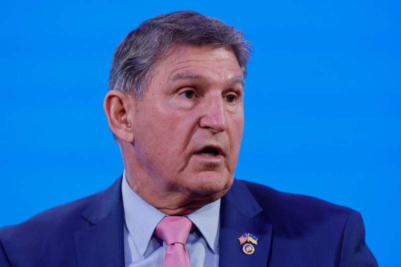 WASHINGTON, DC - MARCH 19: Sen. Joe Manchin (D-WV) speaks during the third annual Axios What's Next Summit at the Planet Word Museum on March 19, 2024 in Washington, DC. With a focus on the future of the workspace and how artificial intelligence will play a role policy, news and other disciplines, the summit heard from members of Congress, Biden cabinet secretaries and media executives. (Photo by Chip Somodevilla/Getty Images)