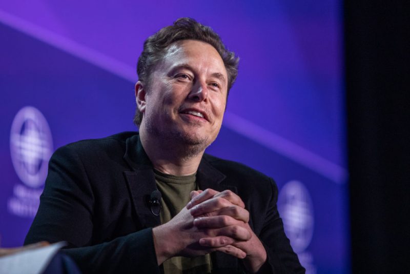BEVERLY HILLS, CALIFORNIA - MAY 6: Elon Musk, co-founder of Tesla and SpaceX and owner of X Holdings Corp., speaks at the Milken Institute's Global Conference at the Beverly Hilton Hotel,on May 6, 2024 in Beverly Hills, California. The 27th annual global conference explores various topics, from the rise of generative AI to electric vehicle trends and features participants, soccer star David Beckham and actor Ashton Kutcher. (Photo by Apu Gomes/Getty Images)