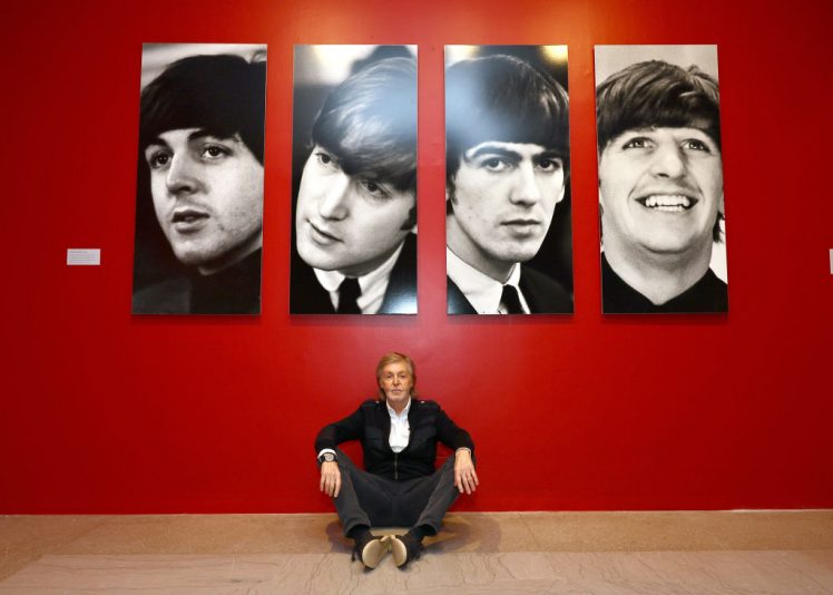 BROOKLYN, NEW YORK - APRIL 29: (Exclusive Coverage) (Editorial Use Only) (No use in photography exhibitions) In this image released on May 3, Sir Paul McCartney visits Paul McCartney Photographs 1963-64: Eyes of the Storm at Brooklyn Museum on April 29, 2024 in Brooklyn, New York. (Photo by Theo Wargo/Getty Images for MPL)
