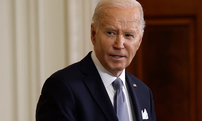 President Biden Hosts Kenyan President William Ruto For Official State Visit WASHINGTON, DC - MAY 23: U.S. President Joe Biden participates in a joint press conference with Kenyan President William Ruto in the East Room at the White House on May 23, 2024 in Washington, DC. Biden welcomed Ruto for a state visit including a bilateral meeting, a joint press conference and a state dinner. Ruto’s visit is the first official state visit to the White House by a leader from an African country since 2008. (Photo by Anna Moneymaker/Getty Images)