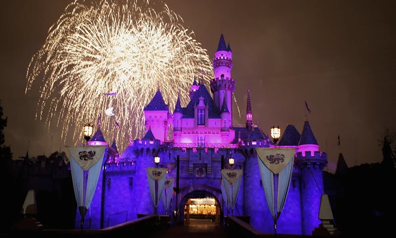 Disneyland 50th Anniversary Celebration ANAHEIM, CA - MAY 4: Fireworks explode over The Sleeping Beauty Castle as part of the Disney Premiere of "Remember...Dreams Come True" the biggest firework display in Disneylands history during the Disneyland 50th Anniversary Celebration at Disneyland Park on May 4, 2005 in Anaheim, California. (Photo by Frazer Harrison/Getty Images)