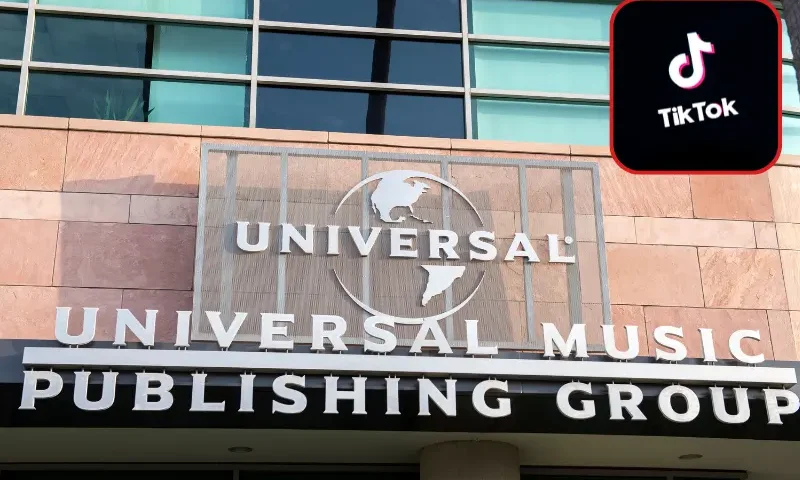 B| US-ENTERTAINMENT-MUSIC-UNIVERSAL A view of the Universal Music Group (UMG) headquarters is seen on February 9, 2021 in Santa Monica, California. - UMG and TikTok announced on February 8, 2021 a global agreement that "significantly expands and enhances the companies existing relationship" and will allow TikTok users "to incorporate clips from UMG's full catalog of music". (Photo by VALERIE MACON / AFP) (Photo by VALERIE MACON/AFP via Getty Images) F| Trump Issues Executive Orders Barring Transactions With TikTok And WeChat WASHINGTON, DC - AUGUST 07: In this photo illustration, the TikTok app is displayed on an Apple iPhone on August 7, 2020 in Washington, DC. On Thursday evening, President Donald Trump signed an executive order that bans any transactions between the parent company of TikTok, ByteDance, and U.S. citizens due to national security reasons. The president signed a separate executive order banning transactions with China-based tech company Tencent, which owns the app WeChat. Both orders are set to take effect in 45 days. (Photo Illustration by Drew Angerer/Getty Images)
