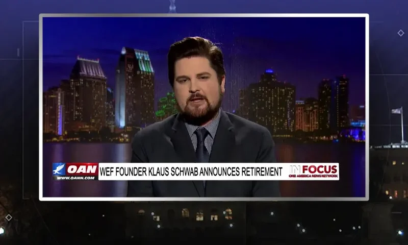 Video still from In Focus on One America News Network during an interview with the guest, Riley Lewis.