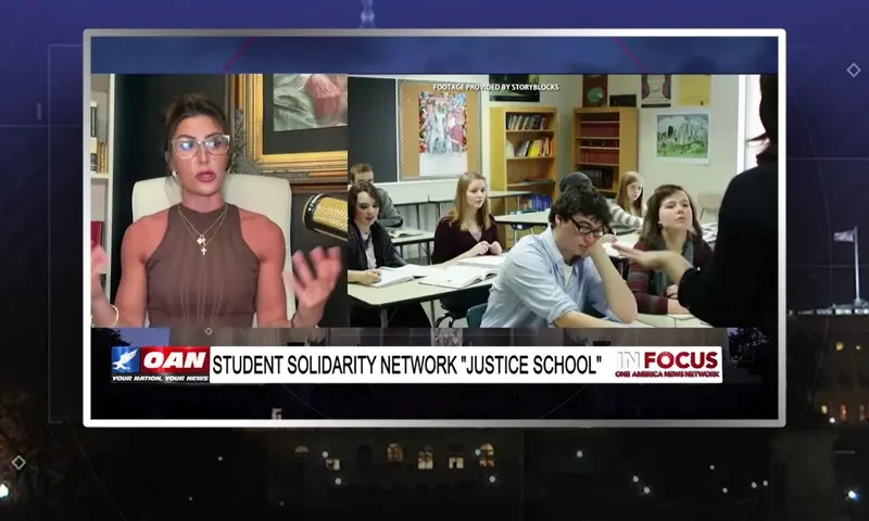 Video still from In Focus on One America News Network during an interview with the guest, Gabrielle Cuccia.