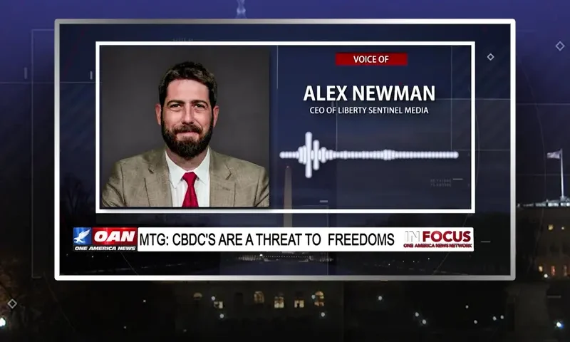 Video still from In Focus on One America News Network during an interview with the guest, Alex Newman.