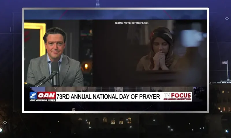Video still from In Focus on One America News Network during an interview with the guest, Ryan Helfenbein.