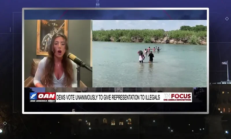 Video still from In Focus on One America News Network during an interview with the guest, Gabrielle Cuccia.
