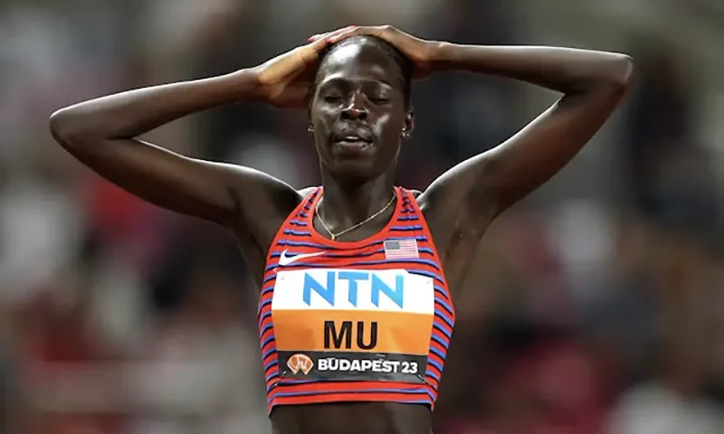 Bronze medallist Athing Mu of the U.S. reacts after the final REUTERS/Aleksandra Szmigiel/File Photo