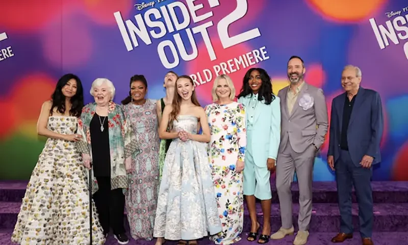 Liza Lapira, June Squibb, Yvette Nicole Brown, Maya Hawke ,Kensington Tallman, Amy Poehler, Ayo Edebiri, Tony Hale and Lewis Black attend the world premiere of the film "Inside Out 2" in Los Angeles, California, U.S., June 10, 2024. REUTERS/Mario Anzuoni/File Photo