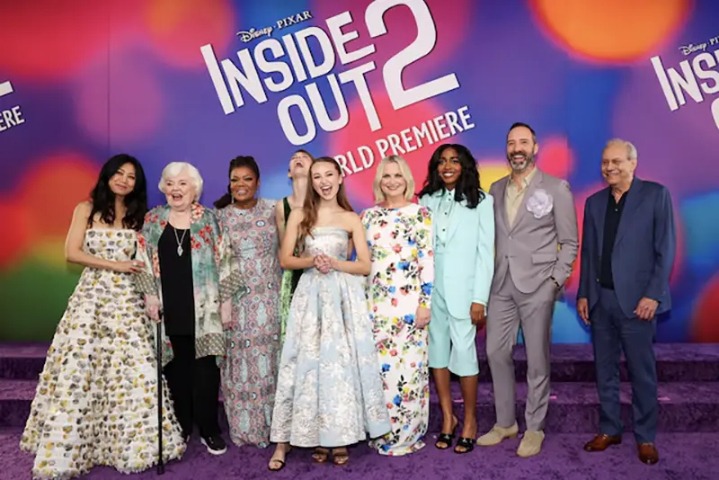 Liza Lapira, June Squibb, Yvette Nicole Brown, Maya Hawke ,Kensington Tallman, Amy Poehler, Ayo Edebiri, Tony Hale and Lewis Black attend the world premiere of the film "Inside Out 2" in Los Angeles, California, U.S., June 10, 2024. REUTERS/Mario Anzuoni/File Photo