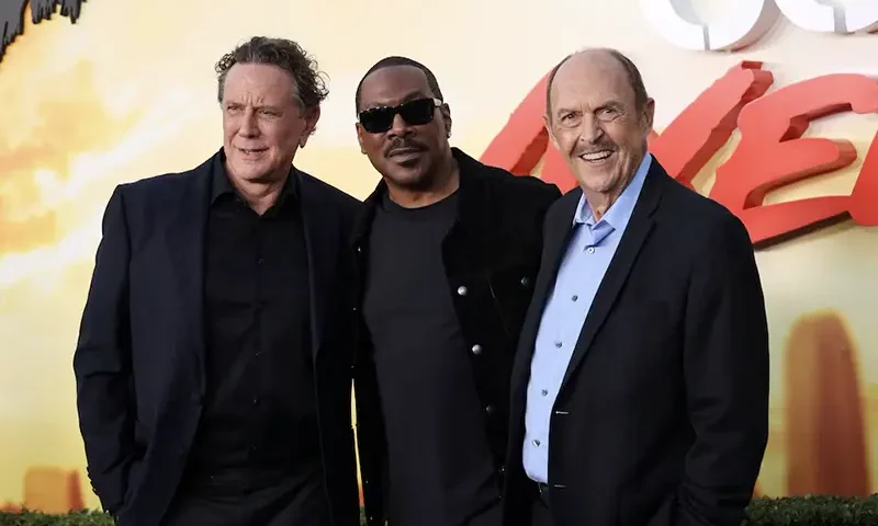 Judge Reinhold, Eddie Murphy and John Ashton attend the World premiere of "Beverly Hills Cop: Axel F" at the Wallis Annenberg Center for the Performing Arts in Beverly Hills, California, U.S. June 20, 2024. REUTERS/Aude Guerrucci