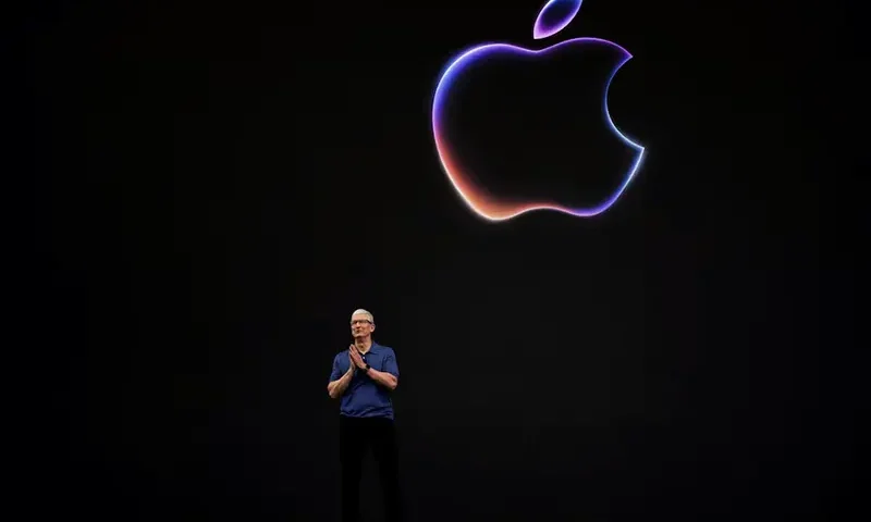 Apple CEO Tim Cook attends the annual developer conference event at the company's headquarters in Cupertino, California, U.S., June 10, 2024. REUTERS/Carlos Barria/File Photo