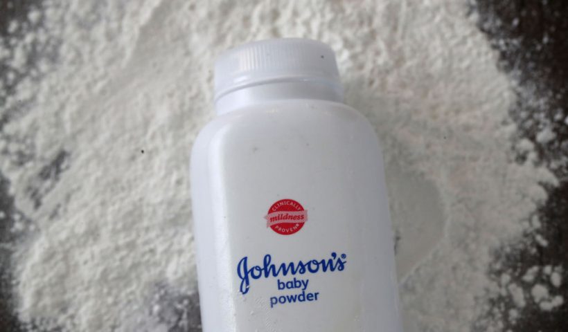SAN ANSELMO, CALIFORNIA - OCTOBER 18: In this photo illustration, a container of Johnson's baby powder made by Johnson and Johnson sits on a table on October 18, 2019 in San Anselmo, California. Johnson & Johnson, the maker of Johnson's baby powder, announced a voluntary recall of 33,000 bottles of baby powder after federal regulators found trace amounts of asbestos in a single bottle of the product. (Photo Illustration by Justin Sullivan/Getty Images)