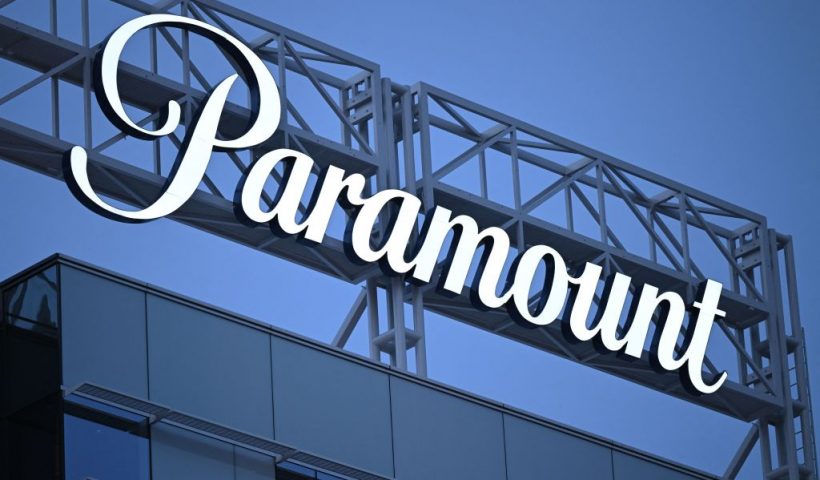 The Paramount logo is displayed at Columbia Square along Sunset Blvd in Hollywood, California on March 9, 2023. (Photo by Patrick T. Fallon / AFP) (Photo by PATRICK T. FALLON/AFP via Getty Images)