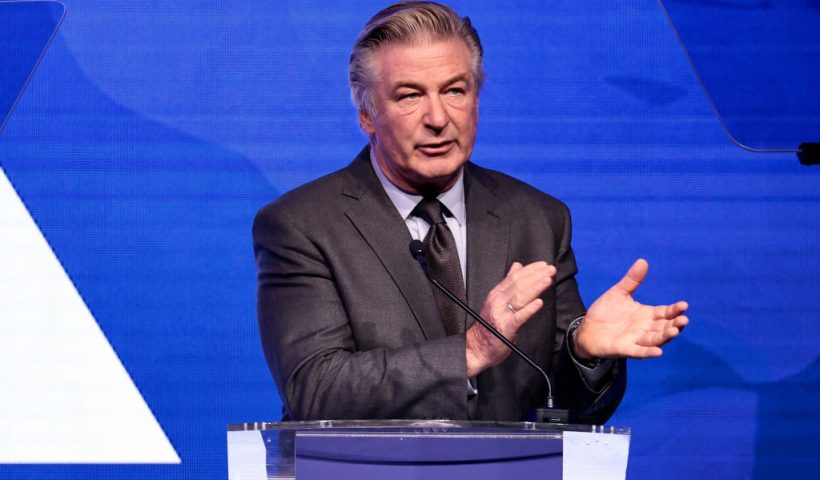 NEW YORK, NEW YORK - DECEMBER 09: Alec Baldwin speaks during the 2021 RFK Ripple Of Hope Gala at New York Hilton Midtown on December 09, 2021 in New York City. (Photo by Dimitrios Kambouris/Getty Images)