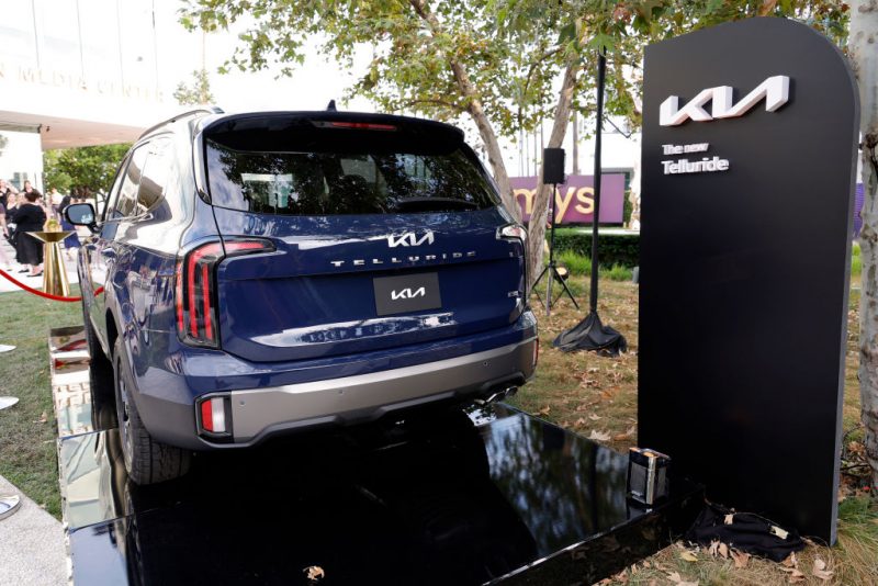 LOS ANGELES, CALIFORNIA - SEPTEMBER 08: Kia Telluride on display during the 74th Primetime Emmys Press Preview at the Television Academy on September 08, 2022 in Los Angeles, California. (Photo by Frazer Harrison/Getty Images)