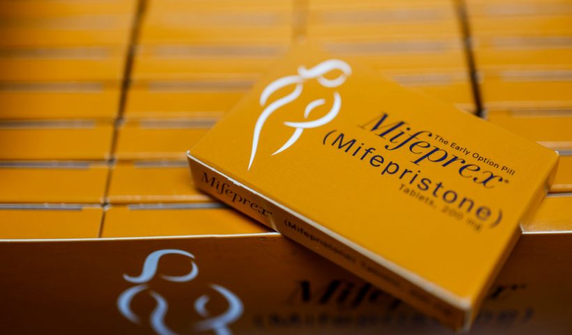 ROCKVILLE, MARYLAND - APRIL 13: In this photo illustration, packages of Mifepristone tablets are displayed at a family planning clinic on April 13, 2023 in Rockville, Maryland. A Massachusetts appeals court temporarily blocked a Texas-based federal judge’s ruling that suspended the FDA’s approval of the abortion drug Mifepristone, which is part of a two-drug regimen to induce an abortion in the first trimester of pregnancy in combination with the drug Misoprostol. (Photo illustration by Anna Moneymaker/Getty Images)