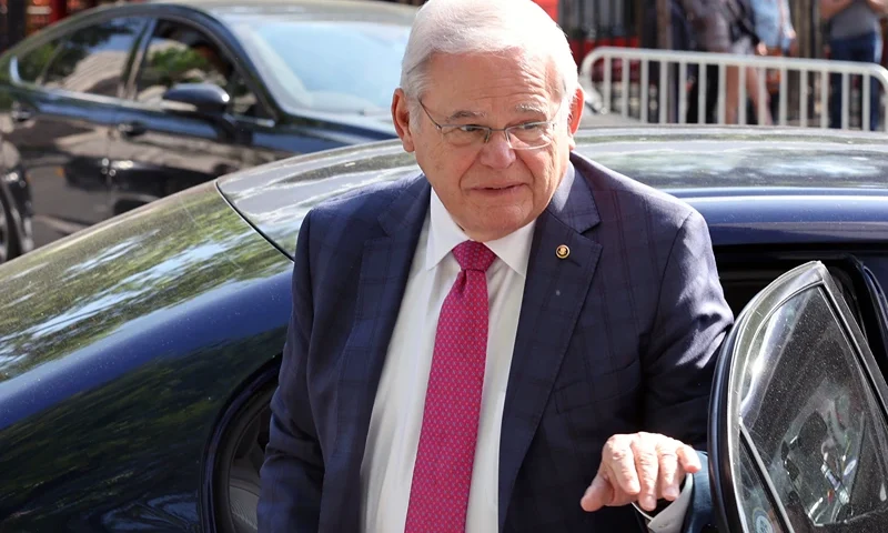 Corruption Trial Of New Jersey Sen. Bob Menendez Enters Second Week NEW YORK, NEW YORK - MAY 21: U.S. Sen. Robert Menendez (D-NJ) arrives at federal court on May 21, 2024 in New York City. Menendez is accused of accepting bribes of cash, gold bars and a car to help three businessmen and the Egyptian government, and is charged with acting as a foreign agent of Egypt. (Photo by Spencer Platt/Getty Images)