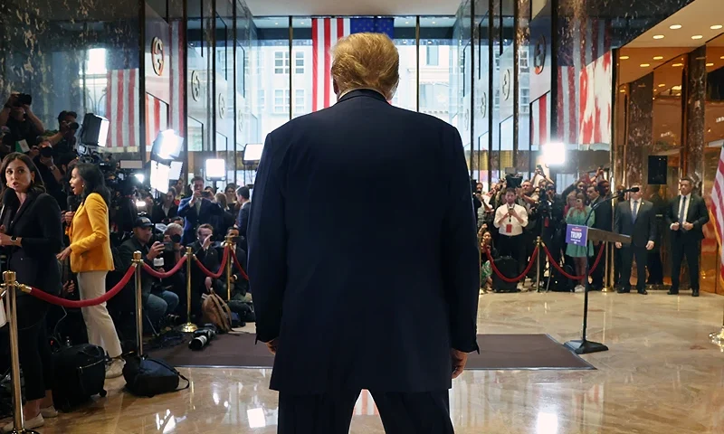 NEW YORK, NEW YORK - MAY 31: Former U.S. President Donald Trump speaks at a news conference at Trump Tower following the verdict in his hush-money trial at Trump Tower on May 31, 2024 in New York City. A New York jury found Trump guilty Thursday of all 34 charges of covering up a $130,000 hush money payment to adult film star Stormy Daniels to keep her story of their alleged affair from being published during the 2016 presidential election. Trump is the first former U.S. president to be convicted of crimes.