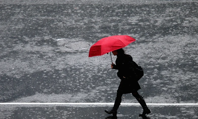 Wet Weather Continues In Auckland AUCKLAND, NEW ZEALAND - JULY 01: A pedestrian crosses in the intersection of Queen Street and Victoria Street during heavy rain on July 1, 2014 in Auckland, New Zealand. Heavy rain and thunderstorms continue to move over the region in a wet and cold start to July. (Photo by Jason Oxenham/Getty Images)